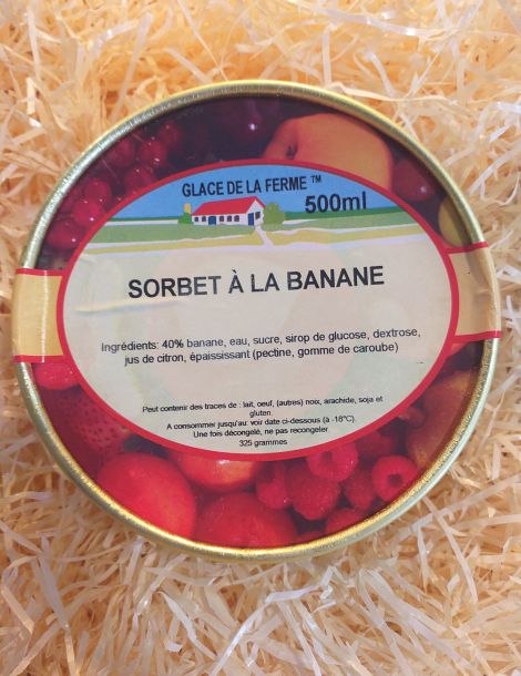 Sorbet à la banane de la Ferme Bidard 500ml